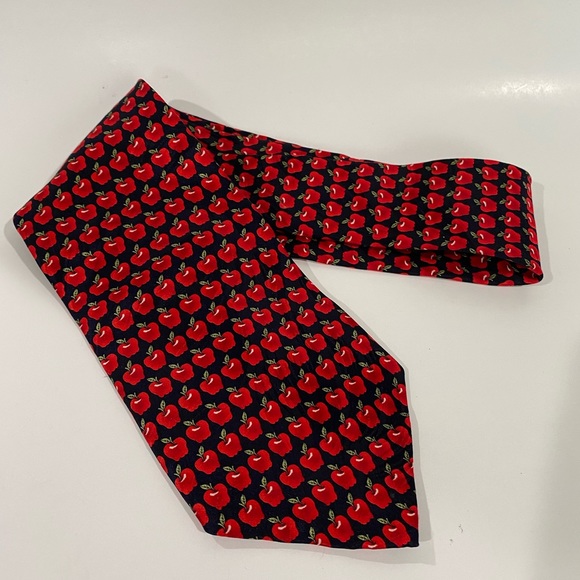 Museum Artifacts Silk Vintage Tie Artsy Novelty Apple Orchard - Picture 3 of 10